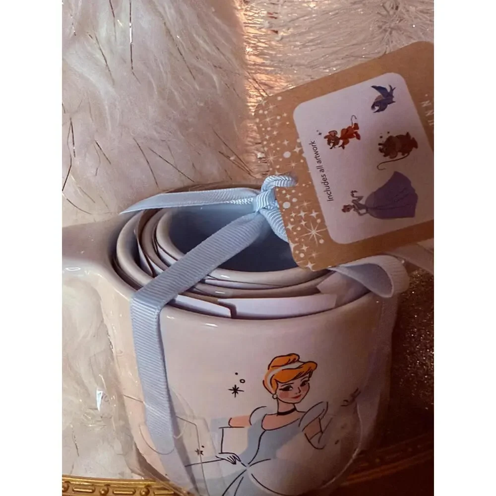 Rae Dunn x Disney Cinderella Ceramic Measuring Cup Set 4pc NWT